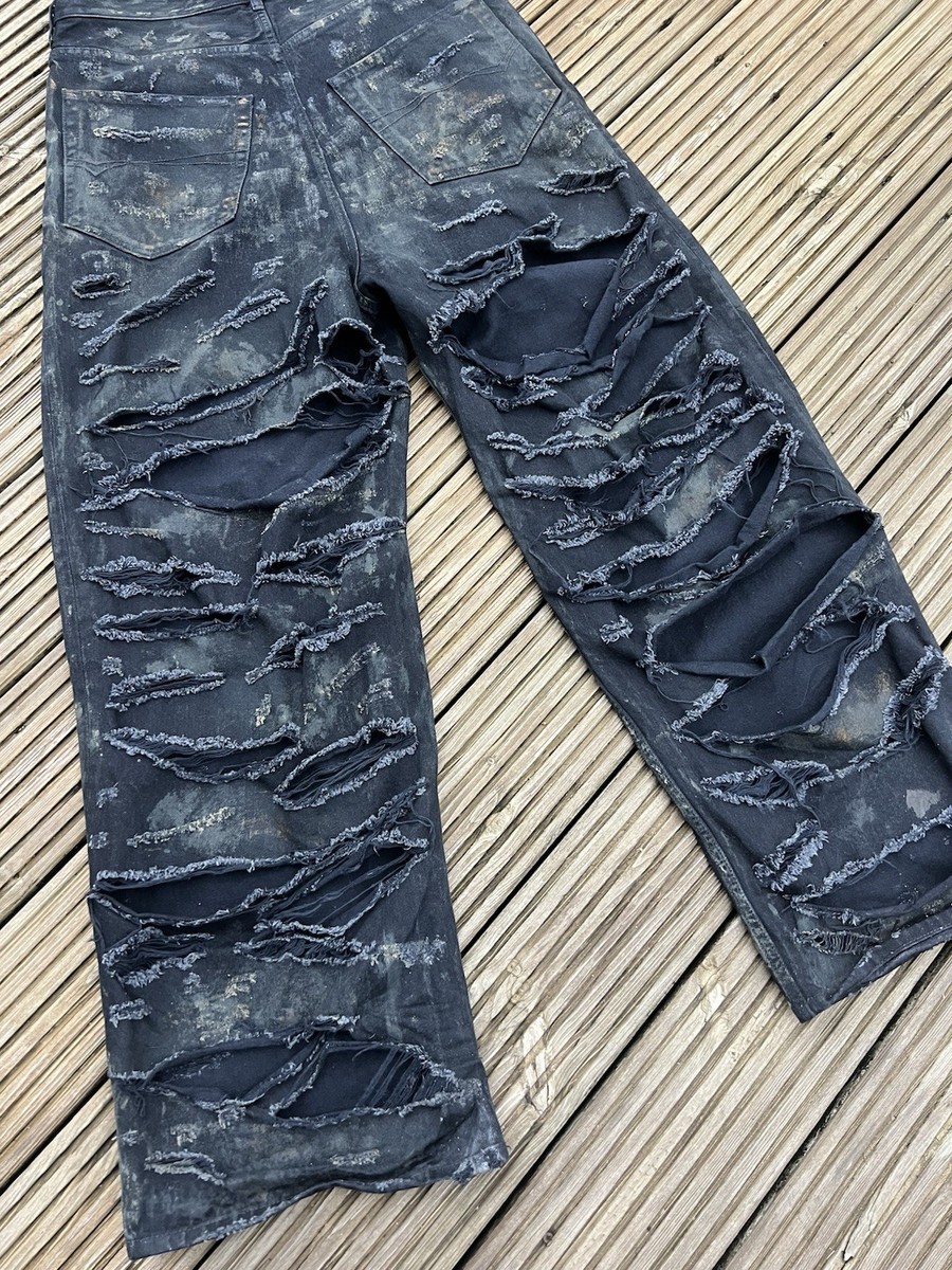 Balenciaga Super Destroyed Denim Jeans Black | eBay