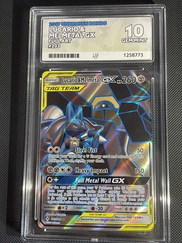 Pokemon Lucario & Melmetal GX Tag Team 203/214 Unbroken Bonds ACE 10