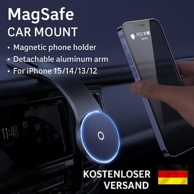 MagSafe Ringhalter & 15 W Qi-Lader für iPhone 12-15 | inkl. Metallring (65 Zeich