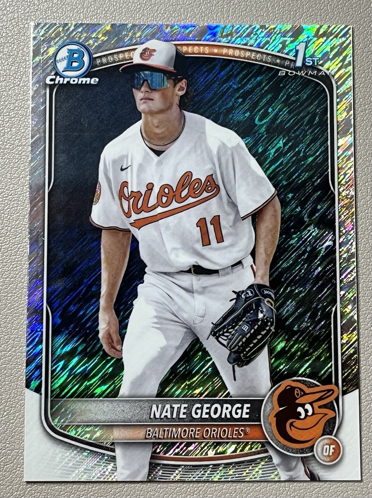 2025 Bowman Chrome - Prospects Nate George #BCP-184 Shimmer Refractor (RC)