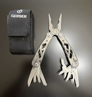Gerber Suspension Multi-Tool Folding Pliers, Stainless Steel, Nylon Sheath