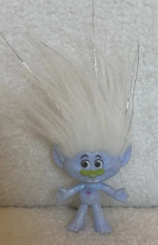 Dreamworks Trolls Guy Diamond 2” Gray Sparkly Glitter Troll Doll Figure Toy