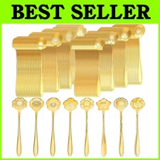 Cute Mini Teaspoons - 160 Pcs Gold Flower Coffee Spoons