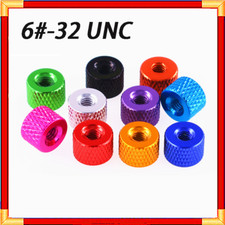 Knurled Thumb Nuts 6 -32 UNC Aluminum Alloy Through Hole Thread Knobs Nuts Round