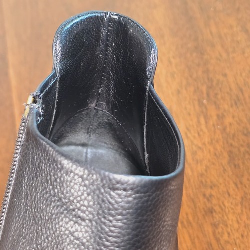 Stivaletto Via Spiga Nero Pelle Blocco Caviglia Tacco 6 M Cerniera Oro - Foto 21 di 22