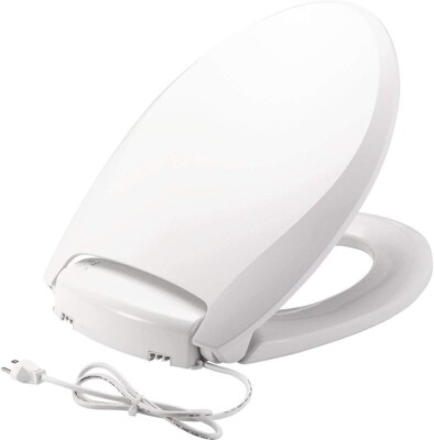 BEMIS Radiance Heated Night Light Toilet Seat Elongated Slow Close Plastic White
