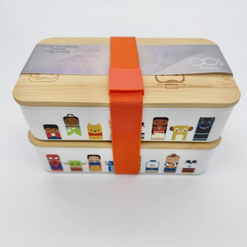 Disney Pixar Marvel Unified Bento Box Bamboo Lunch Snack Containers 100 Years - Picture 3 of 5