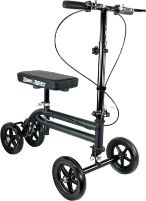 KneeRover Knee Scooter Steerable Knee Walker Crutch - Matte Black