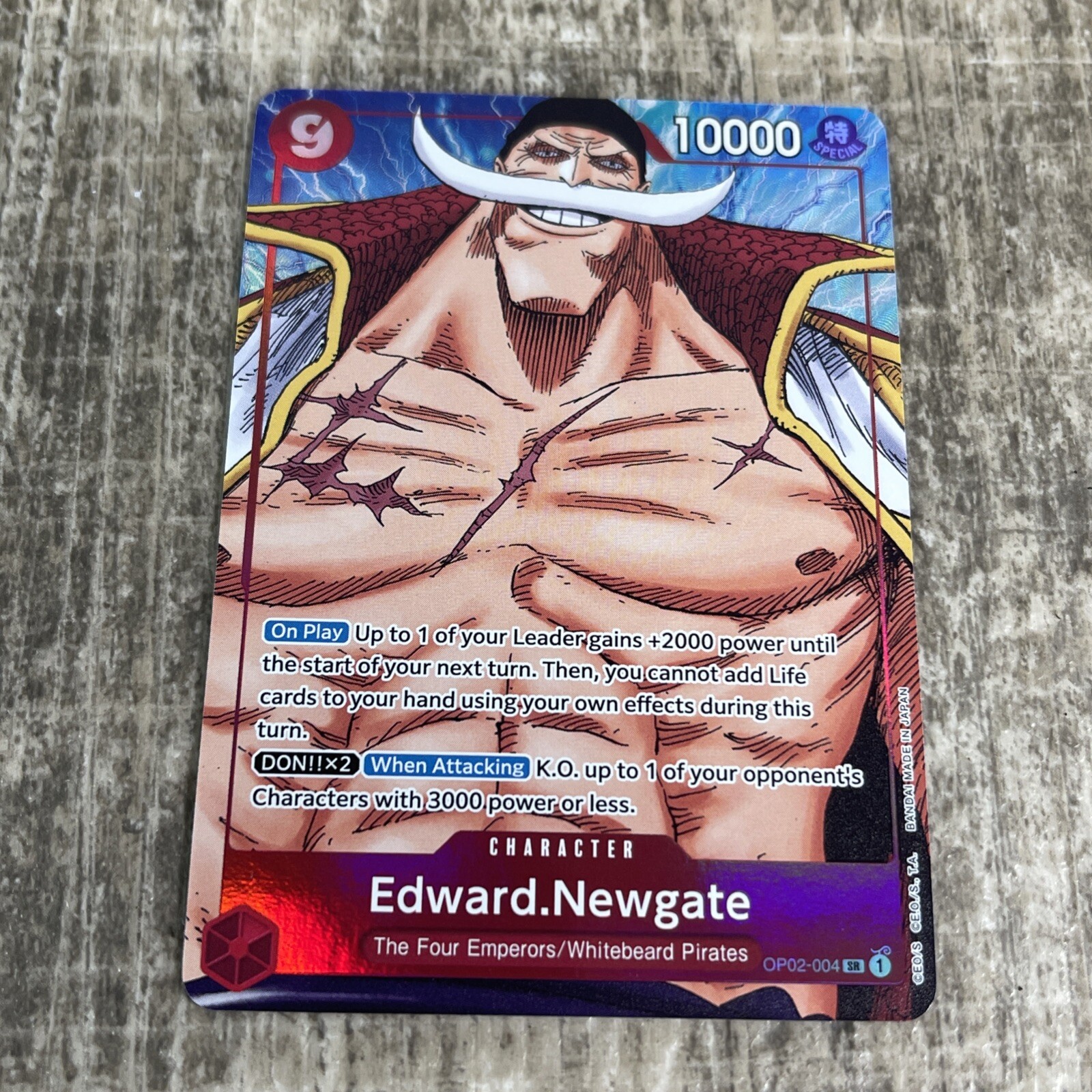 One Piece CCG Edward Newgate Alt Art OP02-004 SR Paramount War English