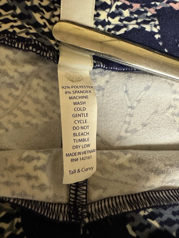 Leggings Florales Tropicales LuLaRoe, Talla Alta y Capri Curvilínea, Azul Rosa Athliesure Foto 2 de 4