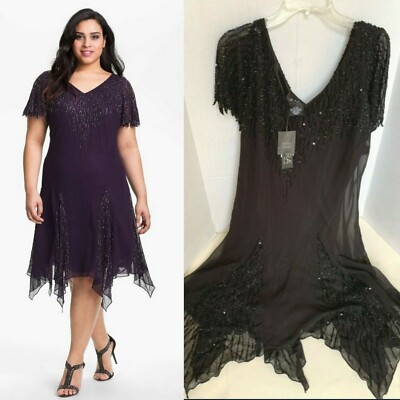 Formal Dress J Kara Beaded Handkerchief Dress J Kara Women's 3/4