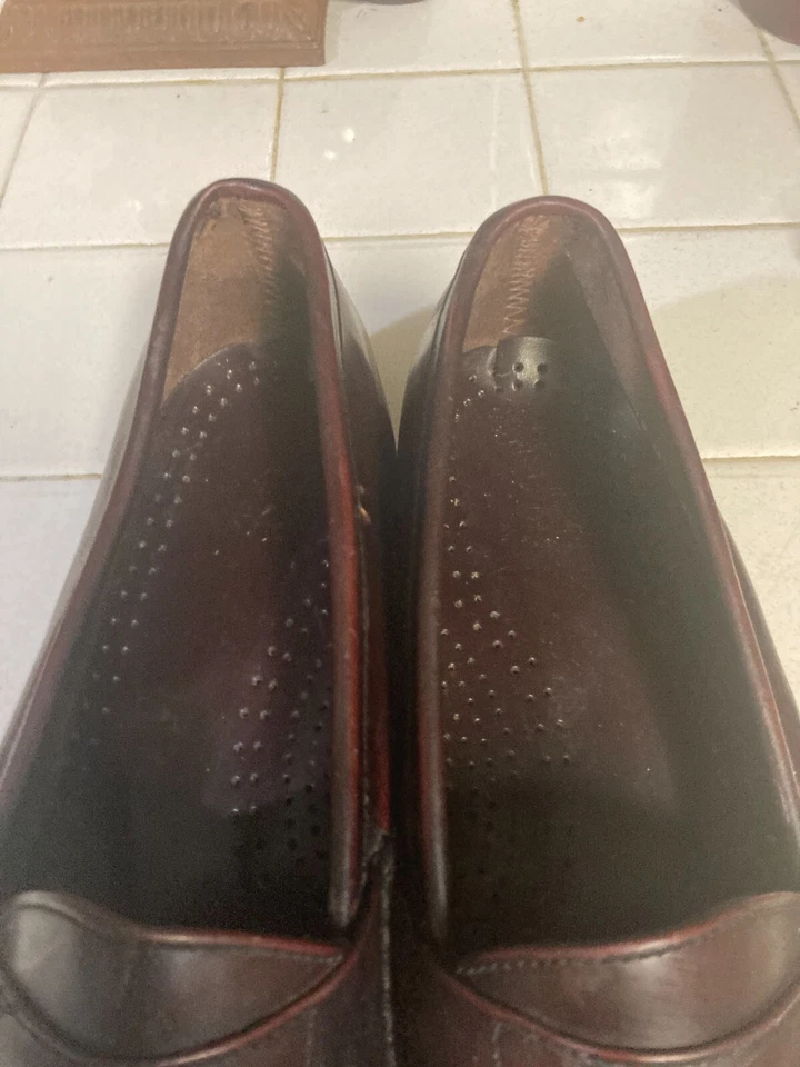 MOCASINES SIN CORDONES DE CUERO BORGOÑA OXBLOOD VINTAGE HECHOS EN EE. UU. DEXTER 12 M Foto 2 de 4