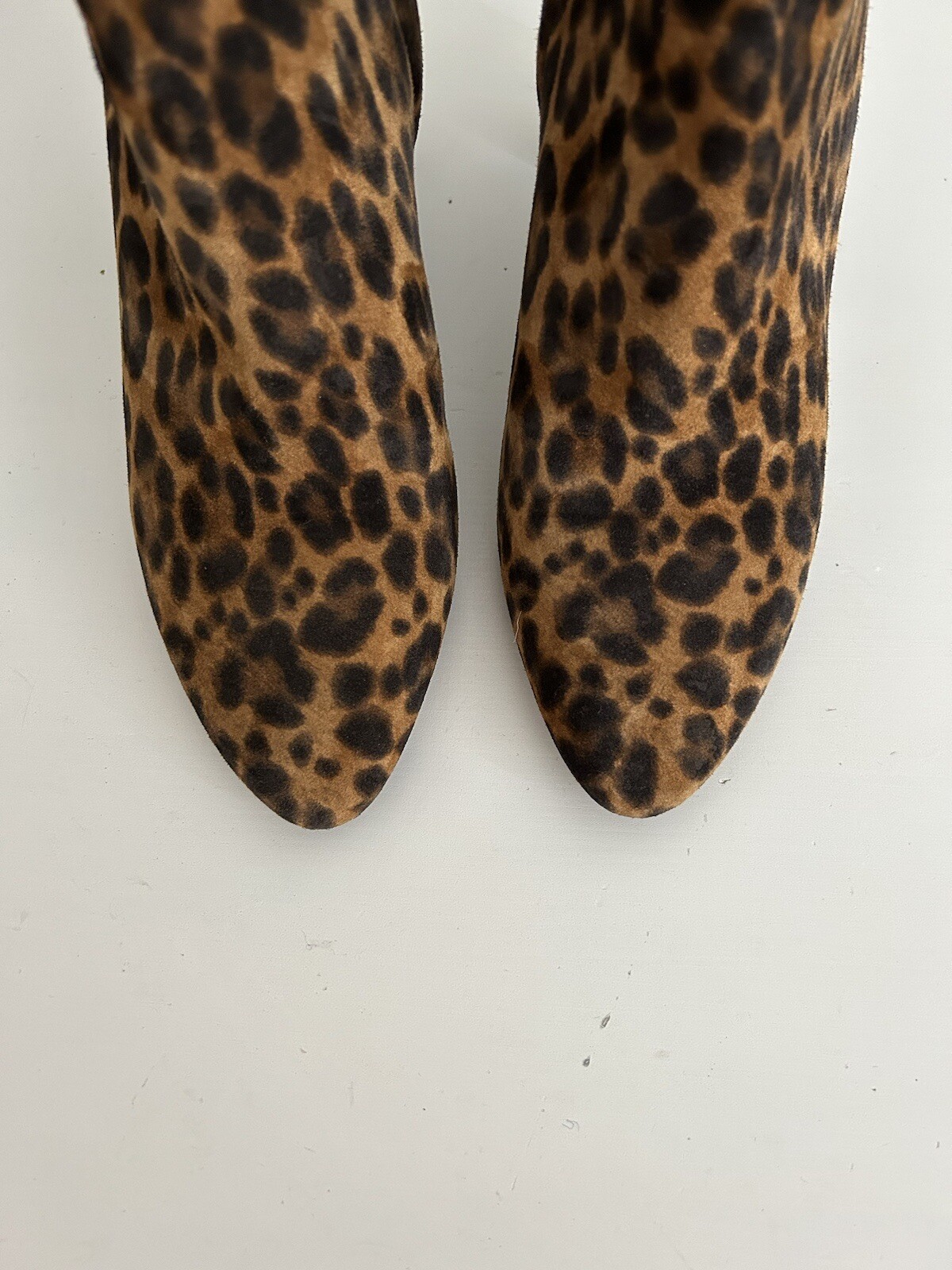 Stivaletti Saint Laurent marroni stampa leopardata pelle scamosciata taglia EU 37 5 US 7