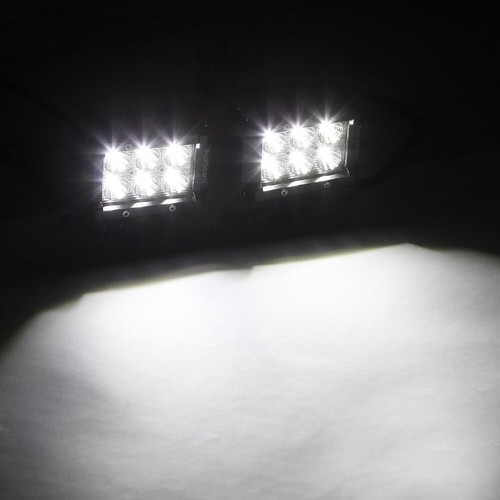 2x AUXBEAM 4" 18W LED Work Light Bar Flood Beam Driving Lights for Jeep Truck - Bild 7 von 12