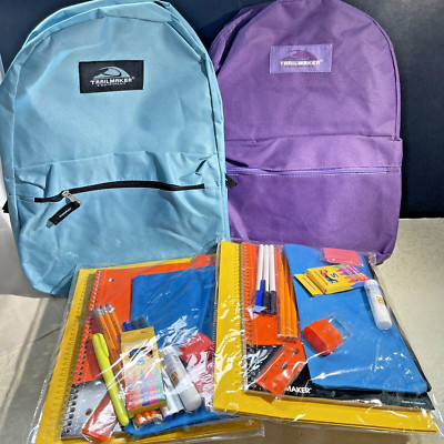 Pair New Trailmaker Classic Backpack: One Purple, One Aqua; w Tool Insert Packs