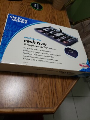 Office Depot Locking Cover Cash Tray 2.25'' x 15 7/8 x 11.25'' New In Box 
