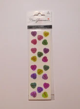Mrs. Grossman's Lot 2 Strips New Package ~Sparkle Pastel Candy Hearts~ Stickers