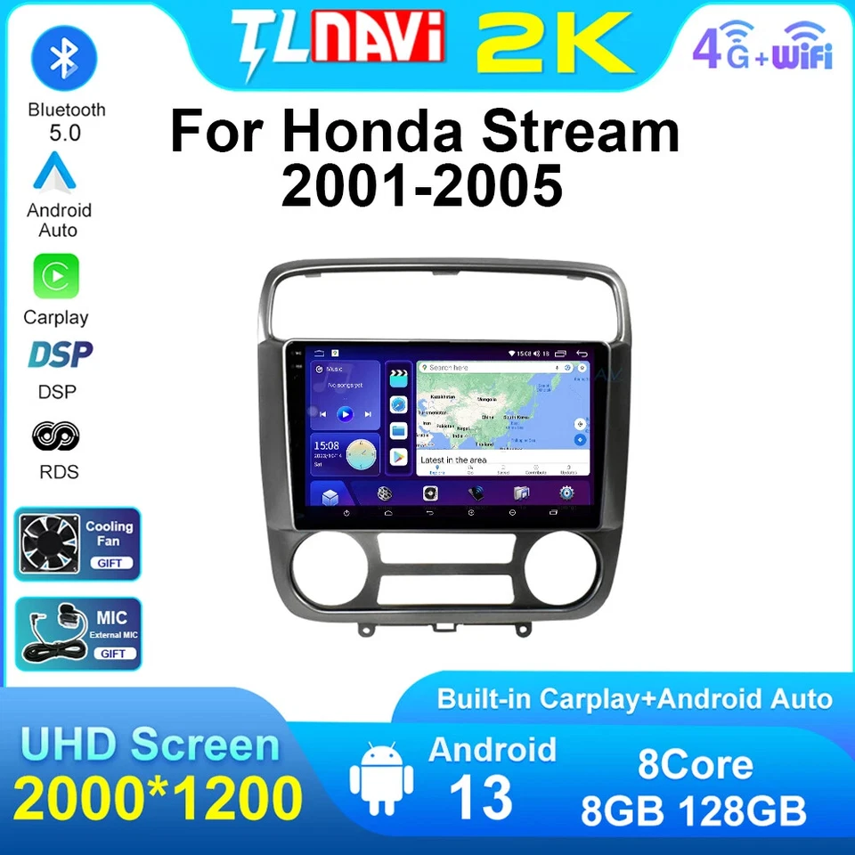Android Head Unit For Honda Stream Multimedia Player Radio Car GPS Navigation 4G - Image 2 of 4