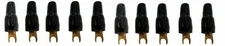 IMC Audio 10 Pack High Quality Gold 4 Gauge 5/16" Insulated Spade Terminal Black