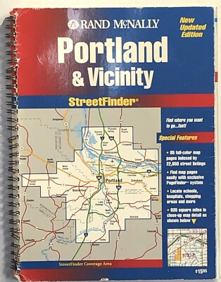 Portland Oregon & Vicinity 1995 Street Finder Guide Atlas Road Maps