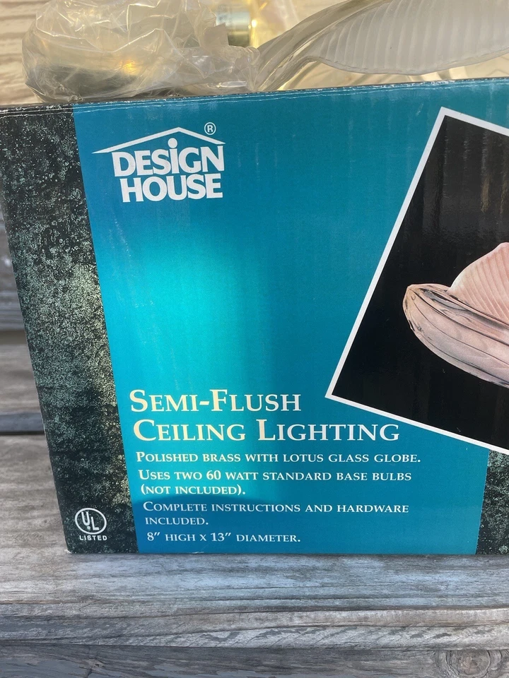 Vintage Design House Brass And Glass Ceiling Fixture LOTUS Globe 580PB WOW 🤩 - Image 2 of 4