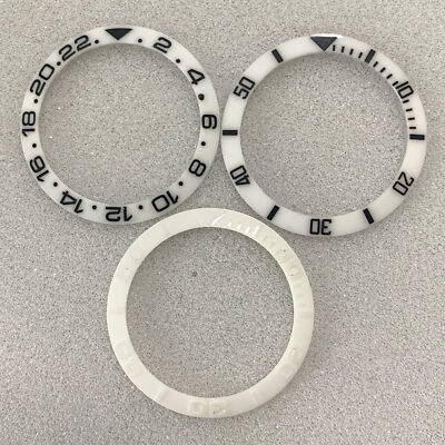 38MM Ceramic Watch Lünette Geprägter weißer Uhreneinsatz für Armbanduhr