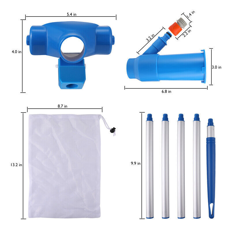 Handheld Vacuum Swimming Pool Cleaner 5Section Pole Ground Spa Pond Cleaner Kit