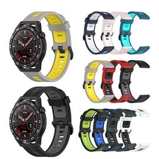 22MM Two-color Striped Watchband Silicone Watch Strap for Huawei Watch GT3 SE