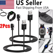 2Pack 2-Pin Universal USB Magnetic Charging Cable 2.84mm for Smart Watch Charger