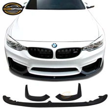 Fits 15-20 BMW F80 M3 F82 M4 P Style Front Bumper Lip Spoiler Splitter 3 PCS