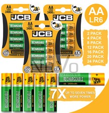 New JCB AA 2400mAh Rechargeable Batteries NiMH Pre Charged 7X Times More Power