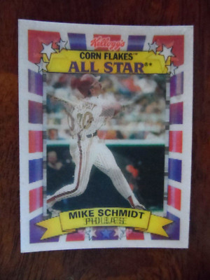 1992 KELLOGGS CORN FLAKES #10 MIKE SCHMIDT PHIL PHILLIES NM OR BETTER U-2234