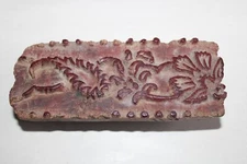 Antique Wooden Ink Stamp Folk Art for Printing Fabric Wallpaper