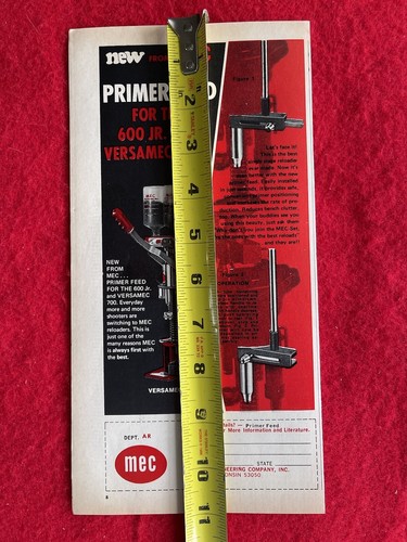 Vintage 1972 Print Ad MEC Primer Feed 600 Jr. & Versamec 700 Reloaders - Picture 6 of 7