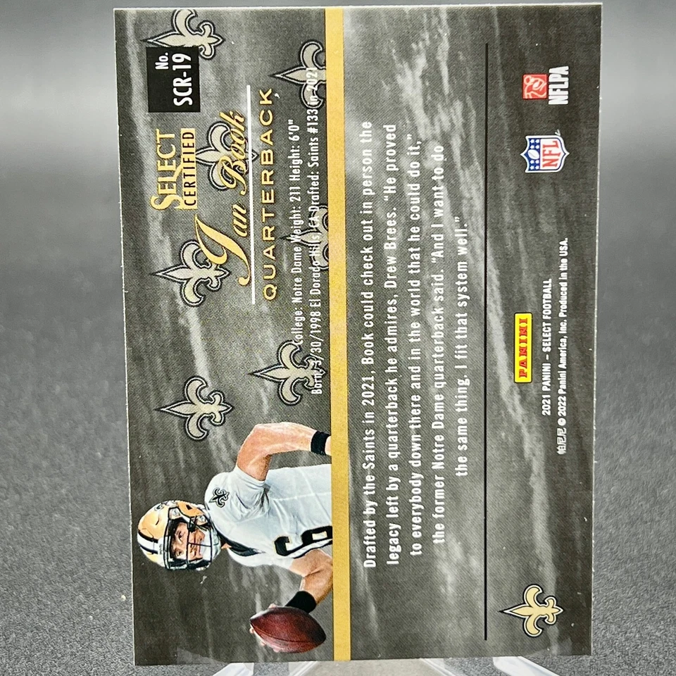 2021 Ian Book Select Certified Insert Saints RC QB SCR-19 - Image 2 of 2