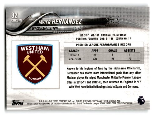 2018-19 Topps Chrome Premier League Soccer Base- Pick Your Card - Picture 161 of 195