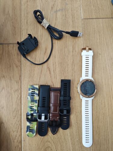 Good Condition Garmin Fenix 3 Sapphire Rose Gold With Extra Straps