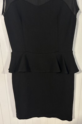 black peplum dress forever 21 Forever 21 Black Peplum Illusion Night Out Dress Size M/M