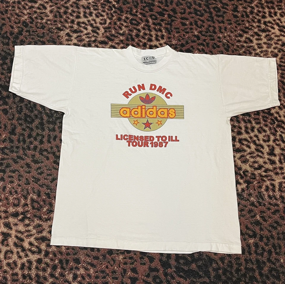 Vintage 1987 87 Run DMC Beastie Boys Licensed To Ill Adidas Tour Rap Tee Large L - Image 2 of 4