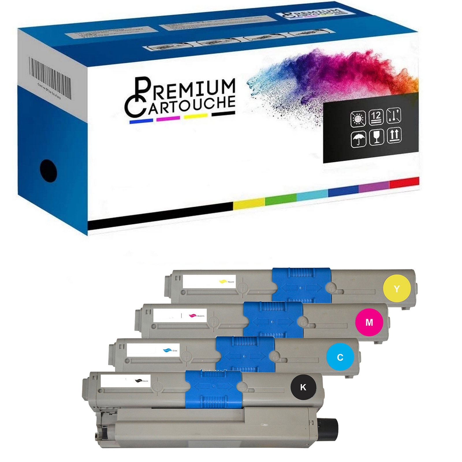 Toner ES5463 compatible pack de 4 cartouches d'encre laser Noir Cyan Magenta Jaune