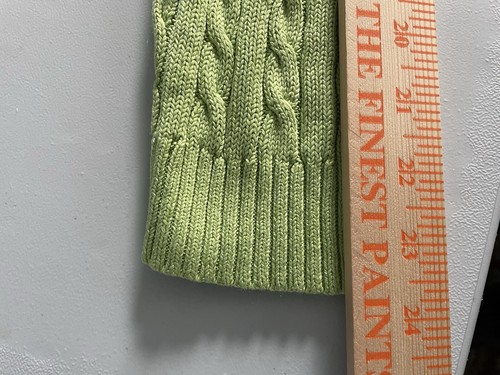Lauren Ralph Lauren Sweater Silk & Cashmere Size XL Green Cable Knit Pullover - Picture 19 of 20