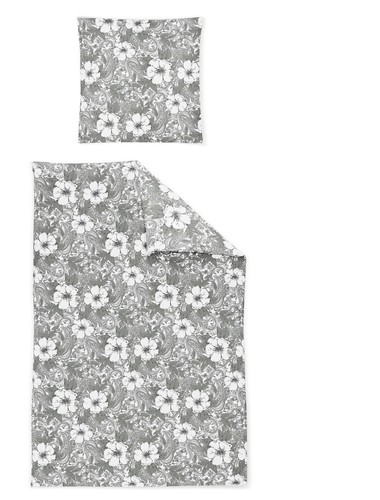 Irisette Sky Mako-Satin Bettwäsche 135x200 Paisley Blüten oliv grün 8459-30 - Bild 3 von 3