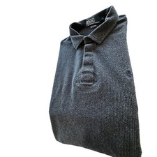 Polo by Ralph Lauren Rugby Style Shirt Men's Large Long Sleeve Cotton Blue Weave