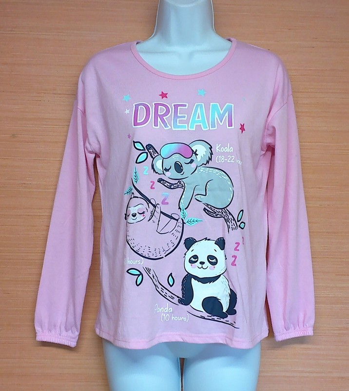 Girls DREAM Koala, Sloth, Panda Pink Long Sleeve Shirt Youth Size XL 14-16