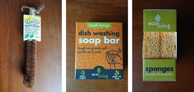 ecoLiving Küche: LoofCo Flaschenbürste, Spülmittelstück, 2xSchwamm, portofrei