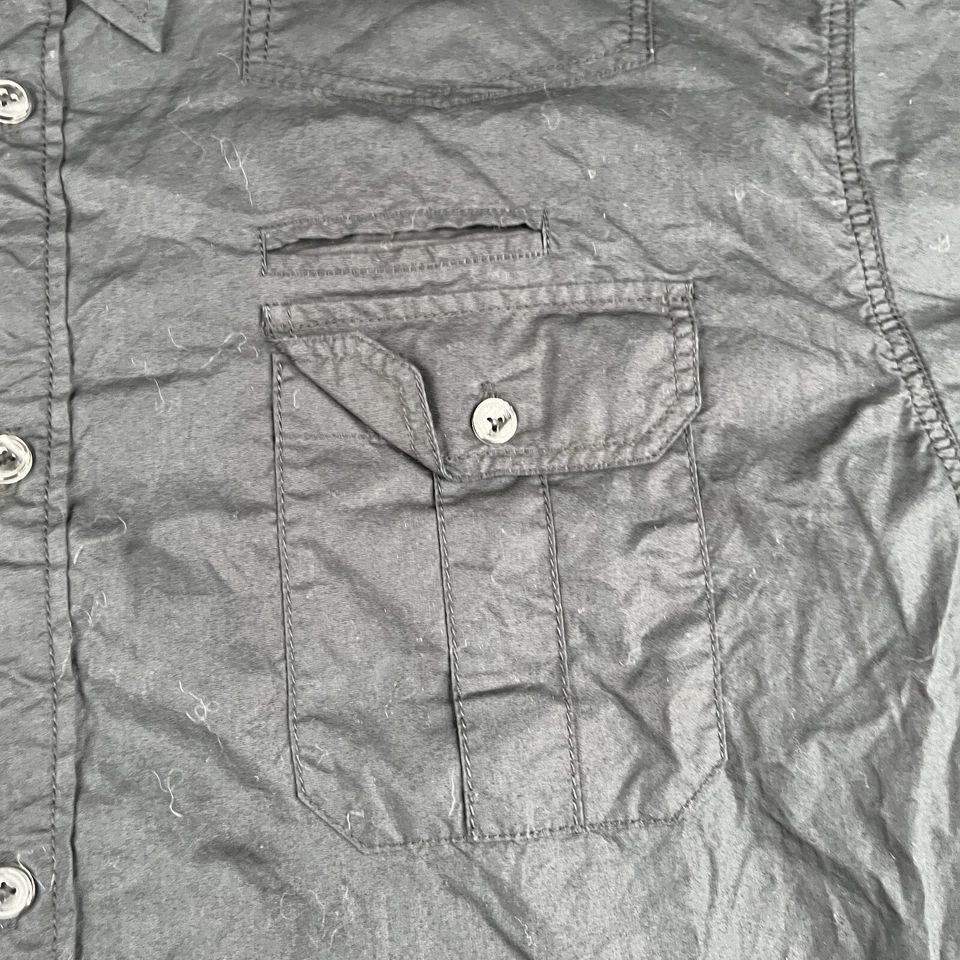 Camisa Ben Sherman Juvenil 3XL Negra Bolsillos Informal Abotonada Manga Corta Para Hombres Foto 2 de 4