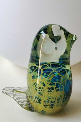 Figurine oiseau/Presse papier, en verre d Art soufflé Murano/Italie, signée  - Photo 1/8