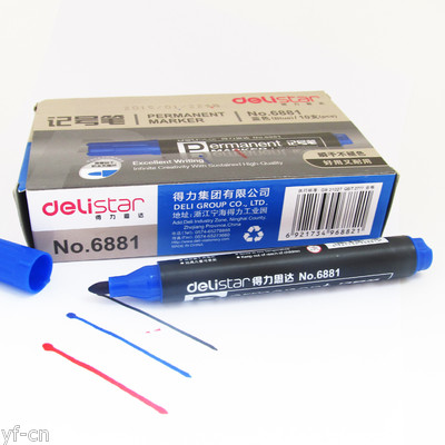 30pcs Delistar 2mm Point Head Waterproof Permanent Marker Pen 3 Colors No.6881