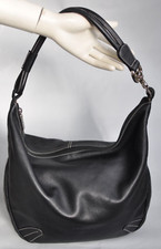 Puntotres Barcelona Hobo Bag Handtasche Schutertasche Shopper Leder Schwarz