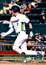 2019 Vermont Lake Monsters Choice 1 Logan Davidson Charlotte North Carolina Card